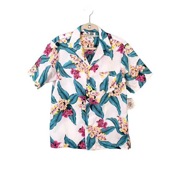 Hilo Hattie Other - Hilo Hattie Men's Floral Hawaiian Aloha Short Sleeve Button Up Shirt Medium